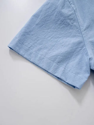Horing back slit cotton shirt
