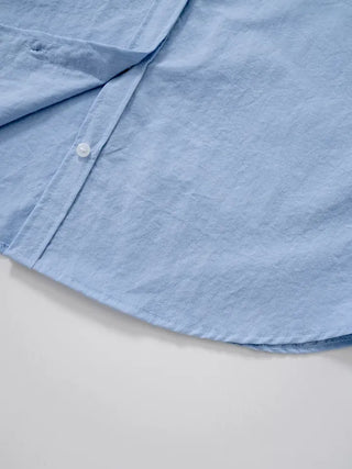 Horing back slit cotton shirt