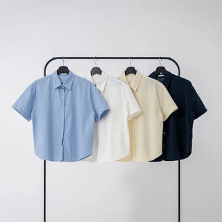 Horing back slit cotton shirt