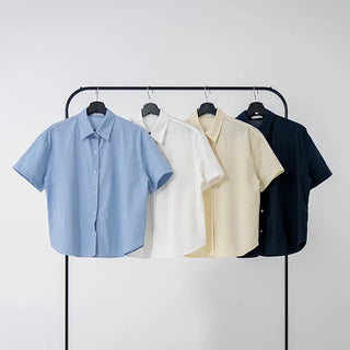 Horing back slit cotton shirt