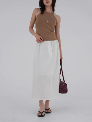 Slit Halterneck Sleeveless Knit