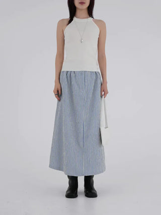 Slit Halterneck Sleeveless Knit