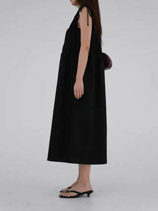 Mati Shirred Ribbon Dress