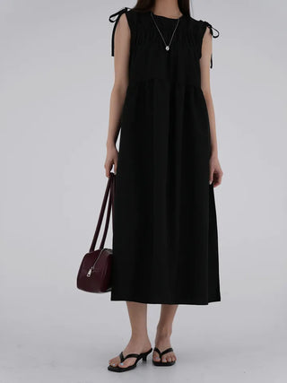 Mati Shirred Ribbon Dress