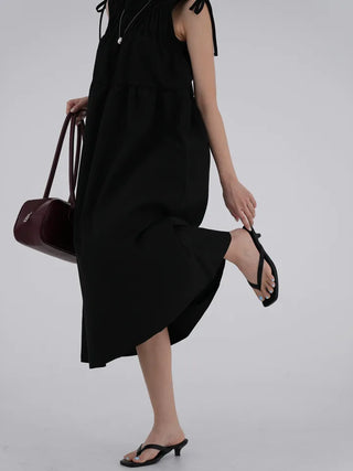 Mati Shirred Ribbon Dress