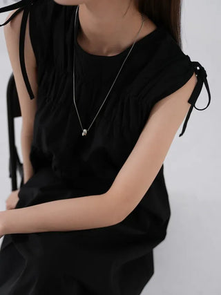 Mati Shirred Ribbon Dress