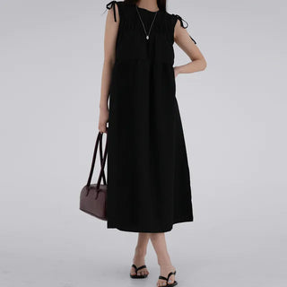 Mati Shirred Ribbon Dress