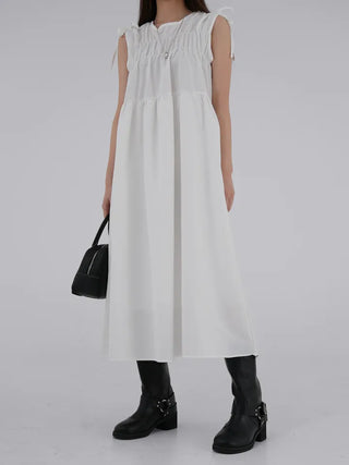 Mati Shirred Ribbon Dress
