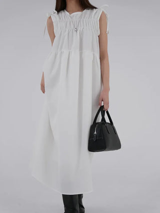 Mati Shirred Ribbon Dress