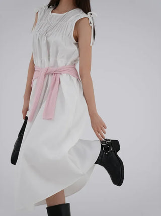 Mati Shirred Ribbon Dress