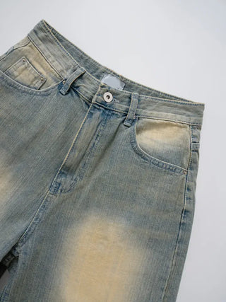 Woni Washed Half Denim Pants