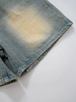 Woni Washed Half Denim Pants