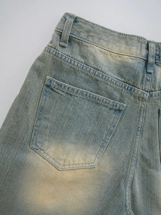 Woni Washed Half Denim Pants