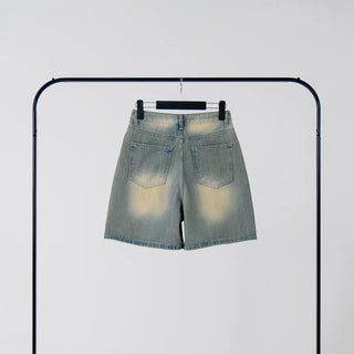 Woni Washed Half Denim Pants