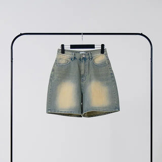 Woni Washed Half Denim Pants
