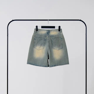 Woni Washed Half Denim Pants