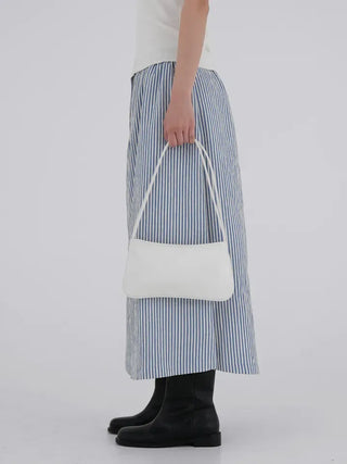 Borin back-banded seersucker long skirt