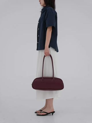 Borin back-banded seersucker long skirt