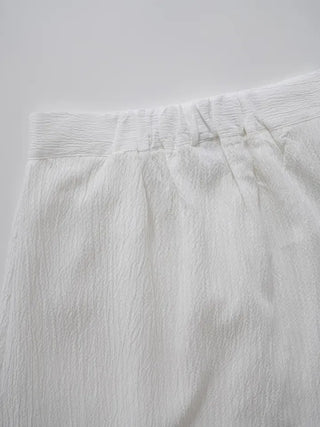 Borin back-banded seersucker long skirt