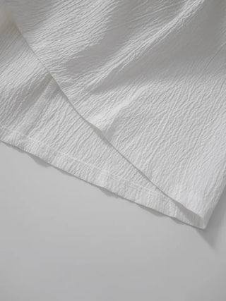 Borin back-banded seersucker long skirt