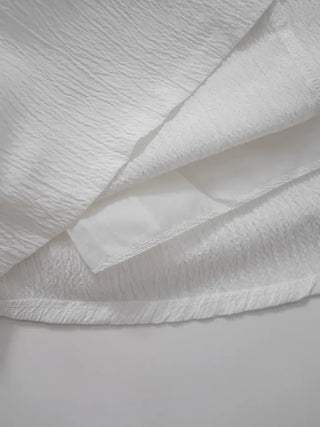 Borin back-banded seersucker long skirt