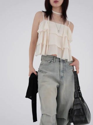 Mode Tencel Frill Bustier