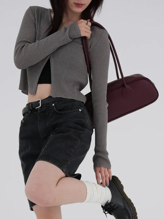 Meen V-neck Two-button Cardigan