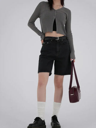Meen V-neck Two-button Cardigan