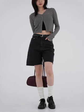 Meen V-neck Two-button Cardigan