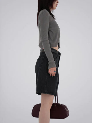 Meen V-neck Two-button Cardigan