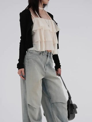 Meen V-neck Two-button Cardigan