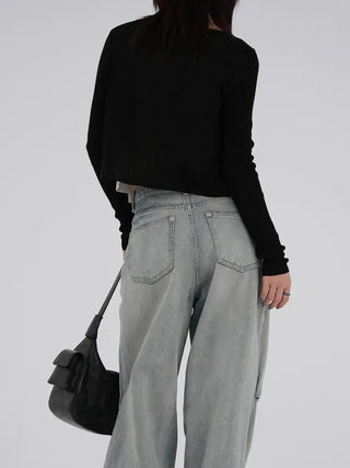 Meen V-neck Two-button Cardigan