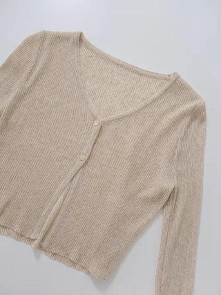 Meen V-neck Two-button Cardigan