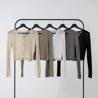 Meen V-neck Two-button Cardigan