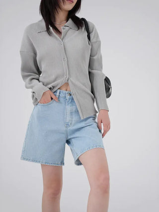 Piming part denim pants