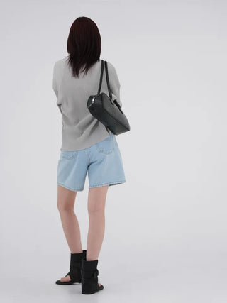 Piming part denim pants