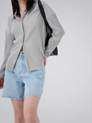 Piming part denim pants