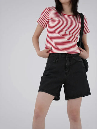 Piming part denim pants