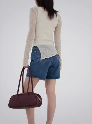 Piming part denim pants