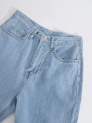 Piming part denim pants