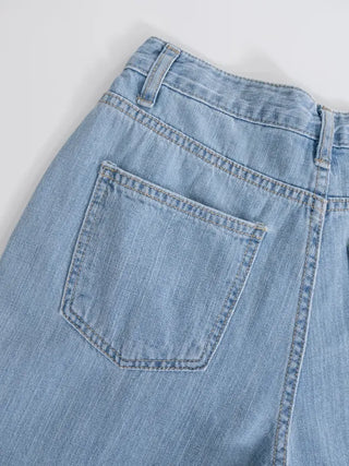 Piming part denim pants