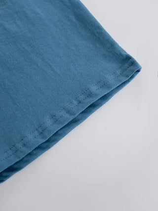 New England Round Neck Plain Basic Summer Short Sleeve Tee