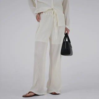 Gaining Slit Pleated Pants