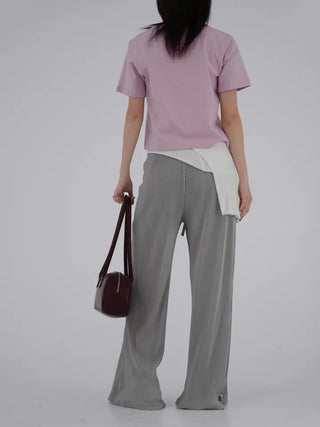 Gaining Slit Pleated Pants
