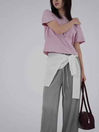 Gaining Slit Pleated Pants