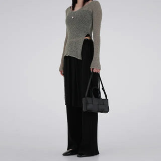 Gaining Slit Pleated Pants