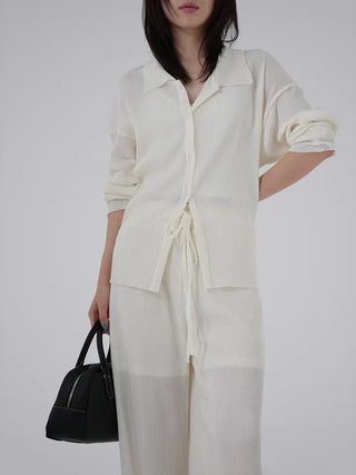 Gaining Slit Pleated Pants