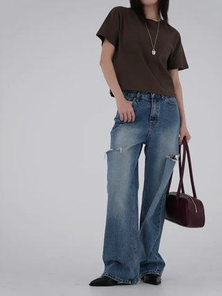 Monin Cut Denim Pants