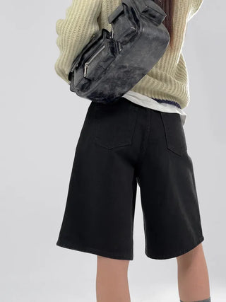 Coron Black Half Cotton Pants