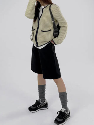 Coron Black Half Cotton Pants